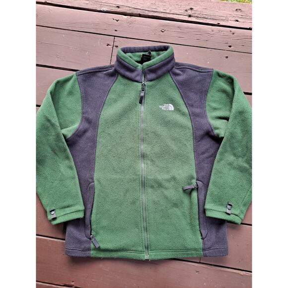 The North Face Jackets & Blazers - The North Face Jacket XL Green Gray Full Zip Pockets Polartec Fleece